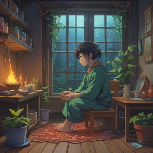 A serene indoor scene showing a person performing a lucky action to improve cold hands and feet, sitting comfortably with a warm cup of herbal tea, surrounded by soft blankets, cozy ambiance, warm colors, subtle details illustrating warmth and comfort, a hint of sunlight filtering through the window, 4k