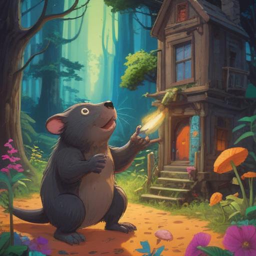 A whimsical scene capturing the moment when a mole suddenly appears on the back of a hand, vibrant and colorful, a person looking surprised and curious, trying out a lucky action, surrounded by playful symbols of luck like four-leaf clovers and horseshoes, cheerful expressions, a bright and inviting atmosphere, detailed surroundings with a magical touch, 4k
