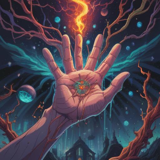 A symbolic illustration depicting hands with various troubles, spiritual significance represented through vibrant energy fields, intricate details showcasing the connection between physical pain and emotional states, serene background with subtle ethereal elements, conveying healing and introspection, 4k