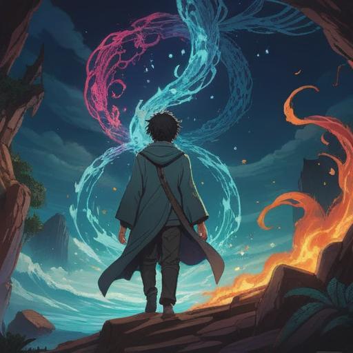 A large-handed man appears suddenly, spiritual signs in the air, subtle energy waves emanating, mystical symbols surrounding him, an aura of caution, people observing from a distance, an ethereal atmosphere, deep connection with the unseen, intriguing expressions, 4k