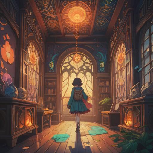 A small hand pointing towards a glowing, ethereal symbol, surrounded by radiant light, hints of spirituality and positivity, soft and warm color palette, gentle flowing energy, serene background with nature elements, mystical ambiance, harmonious composition, 4k