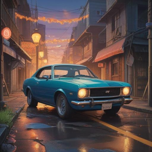 A mystical scene depicting the spiritual meaning of hitting a car, ethereal glow surrounding the vehicle, symbolic imagery of transformation and awakening, serene landscape with soft light and shadows, reflecting deep emotions and intuition, vibrant colors blending harmoniously, conveying a sense of enlightenment, 4k