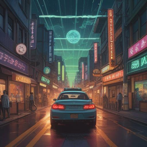 A detailed illustration depicting various spiritual signs to be mindful of when hitting a car, symbols of caution and awareness, ethereal light beams illuminating the scene, an aura of protection surrounding the vehicle, mystical elements like feathers and geometrical patterns, individuals reflecting on their experiences, serene and contemplative atmosphere, symbolism of transformation and guidance, 4k