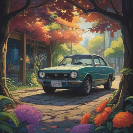 A spiritual representation of car replacement symbolizing positive signs, a vibrant and uplifting atmosphere, a person joyfully inspecting a new car, surrounded by glowing energy and light, nature in the background signifying growth and change, colorful aura emanating from the vehicle, depicting freedom and new beginnings, harmonious colors, inviting and serene setting, 4k