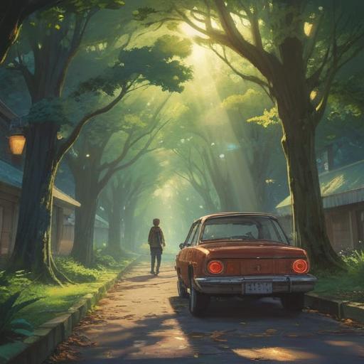 A positive reflection moment after losing car keys, a person smiling while searching for keys, sunlight filtering through trees, a park setting with flowers, a casual outfit, cheerful expression, soft pastel colors, uplifting atmosphere, hope and resilience, 4k