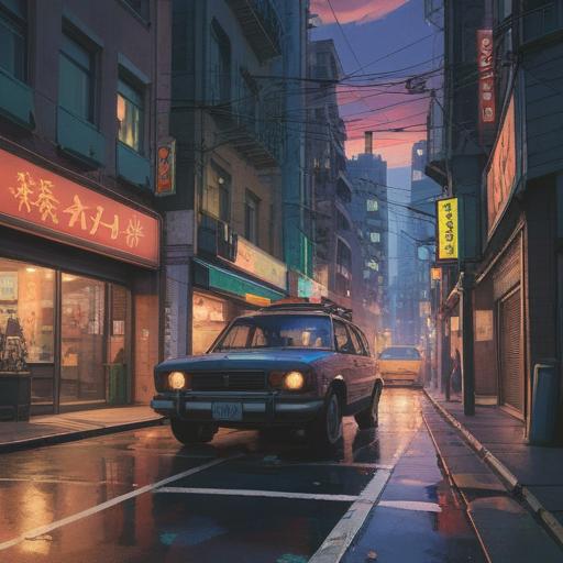 A dramatic scene of a person narrowly avoiding an oncoming car, intense expressions, a moment of surprise and relief, vibrant city street backdrop, dynamic angle showcasing the car's motion, vivid colors, sense of urgency and luck, 4k