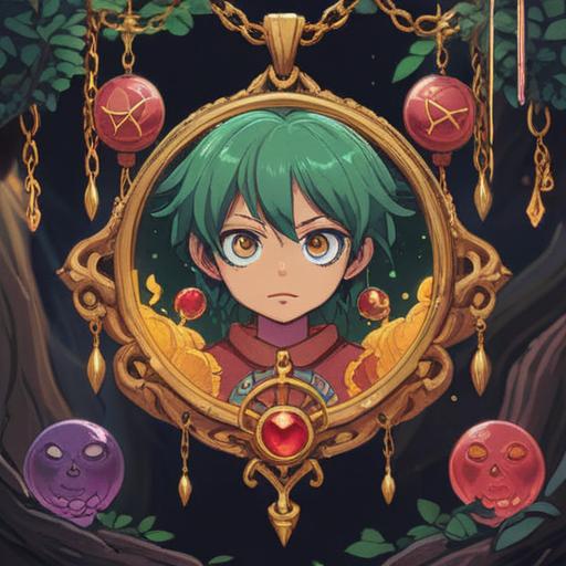 A scenario depicting a lucky item in a situation of apology, a small, shimmering golden amulet, surrounded by concerned faces, an emotional atmosphere, contrasting expressions of regret and hope, soft lighting emphasizing the amulet, detailed background showcasing a cozy setting, 4k