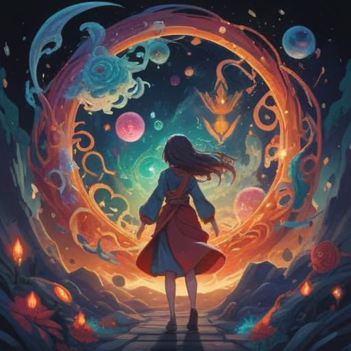A mystical illustration depicting a person who never apologizes, surrounded by ethereal symbols, swirling energy patterns, a serene yet tense atmosphere, spiritual signs manifesting in the air, contrasting emotions visible on faces of onlookers, vibrant colors that suggest a blend of conflict and understanding, 4k