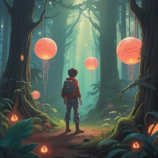 A serene and introspective illustration, depicting a figure standing at the edge of a misty forest, surrounded by gentle glowing orbs symbolizing spiritual signs, subtle facial expressions reflecting anxiety and awareness, soft light filtering through the trees, a sense of tranquility yet tension in the atmosphere, symbols of nature like feathers and leaves suggesting guidance, 4k