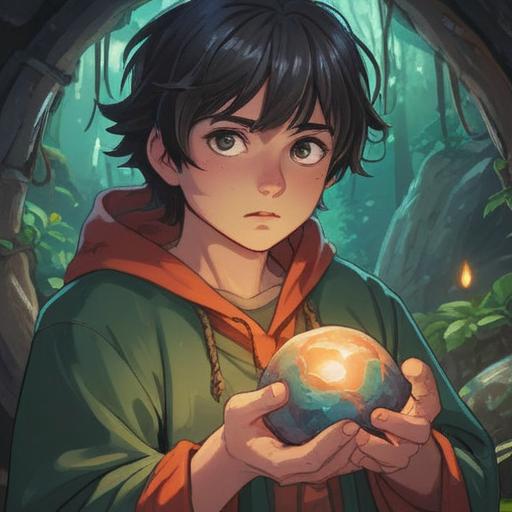 A thought-provoking illustration of a person holding a lucky stone, reflecting on their strabismus, serene surroundings, soft light illuminating the scene, gentle expressions, a contrasting background of clarity and blurred vision, symbolizing hope and acceptance, emotional depth, 4k