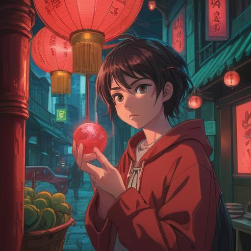 A vibrant photograph capturing the essence of a lucky item seen in red light, glowing red objects, magical aura, reflections and prisms, cultural symbolism of luck, intricate details, warm and inviting atmosphere, mystical elements, enhancing shimmering effect, 4k