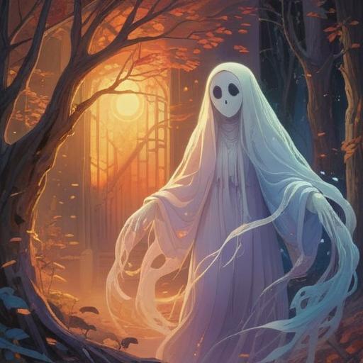 A mystical scene depicting a ghost subtly appearing in a photograph, ethereal glow surrounding the apparition, serene ambiance suggesting a spiritual connection, soft light filtering through, capturing a moment of tranquility, lush nature in the background, the photograph held gently by a person, evoking feelings of peace and guidance, 4k