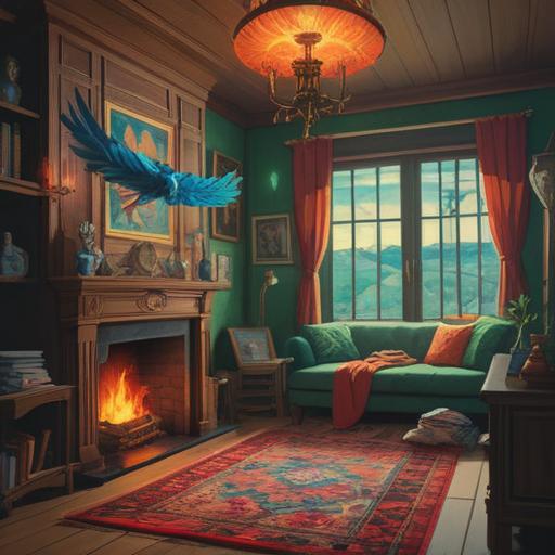 A meaningful illustration depicting spiritual signs to notice when leaving one's family home, such as feathers, coins, or unexpected animal encounters, serene atmosphere, soft light filtering through trees, gentle reminders from nature, emotional farewell scene, 4k