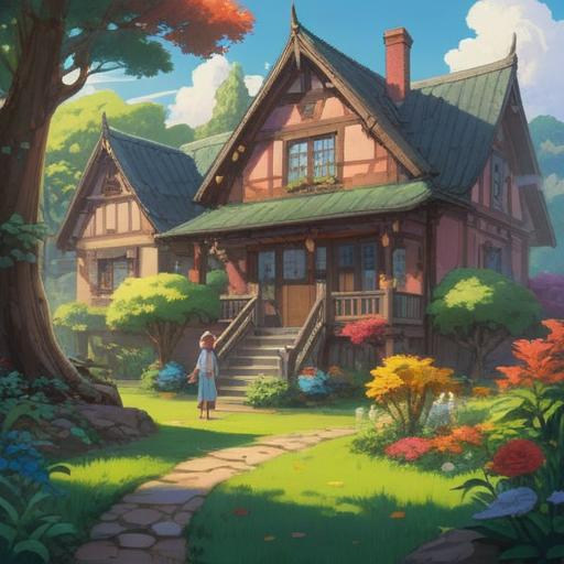 A serene landscape depicting a traditional family home, ethereal light illuminating the surroundings, symbolic elements representing spiritual connections, vibrant nature reflecting warmth and nostalgia, gentle presence of ancestral spirits, harmonious atmosphere suggesting positive signs, 4k
