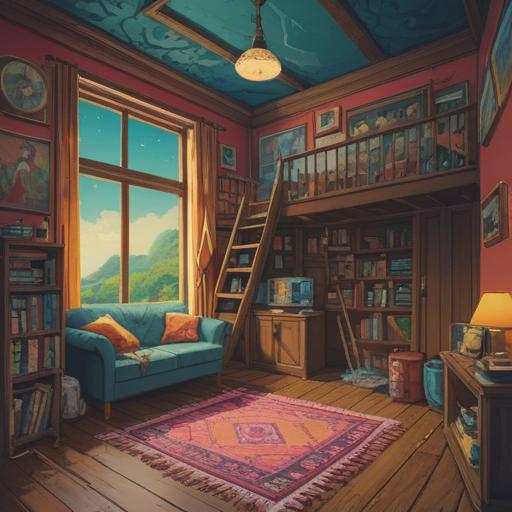 A spiritual representation of discomfort in one's childhood home, contrasting warm and cold colors, abstract elements illustrating emotional tension, a sense of longing and unease, ethereal figures symbolizing memories, dreamlike atmosphere, intricate details in the setting, 4k