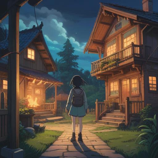 A thought-provoking illustration depicting someone standing at a crossroads, a glimpse of a traditional family home in the background, contrasting emotions of hesitation and spiritual enlightenment, ethereal light surrounding the figure, symbols of growth and intuition, serene nature elements, vibrant colors, 4k