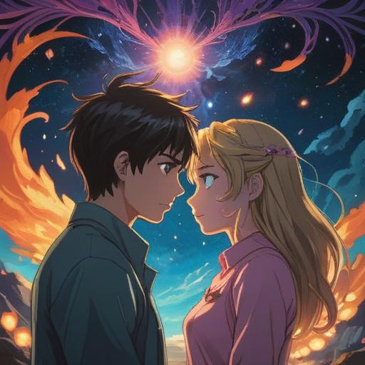 A serene illustration depicting two individuals gazing into each other's eyes, surrounded by a glowing aura, symbolizing mutual feelings, ethereal light shimmering around them, interconnected energy, gentle intertwining vines, soft colors, harmonious atmosphere, spiritual symbolism, 4k