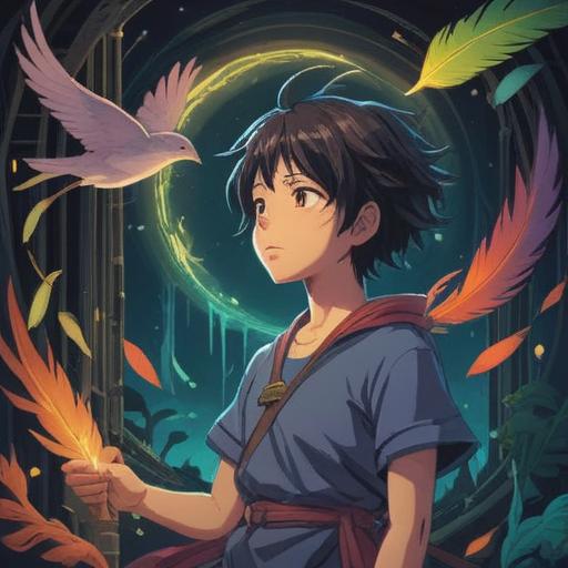 A person caught in an unbreakable cycle, surrounded by overwhelming responsibilities, subtle spiritual symbols like feathers and synchronicities, a sense of urgency and anxiety in the air, ethereal light shining through, hints of guidance from spirit animals, a foreboding yet hopeful atmosphere, intricate details, 4k