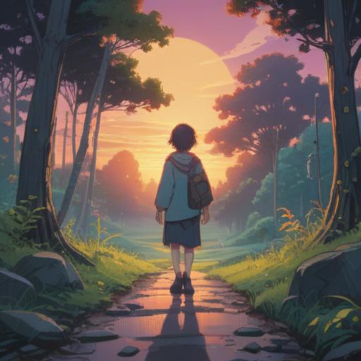 A serene landscape depicting the moment of transition, a figure standing at a crossroads, ethereal light illuminating the path ahead, symbols representing spiritual guidance, gentle winds symbolizing change, tranquil colors, divine signs in the sky, a sense of peace and clarity, meditative atmosphere, 4k