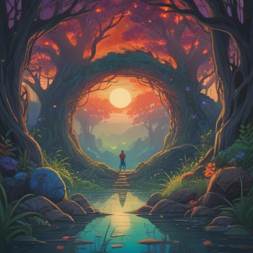 A focused meditation scene, serene environment, ethereal light, symbolic imagery of boundaries, spiritual energy flow, calming colors, representations of self-care, intuitive guidance, mindfulness practice, 4k