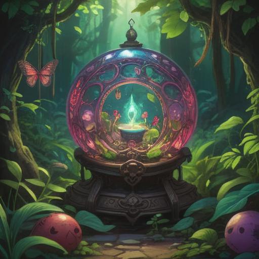 A vibrant illustration of a lucky item that accelerates growth, featuring a charm or amulet surrounded by lush greenery, glowing softly, with inspiring elements like sprouting plants and shining stars, conveying a sense of positivity and transformation, 4k