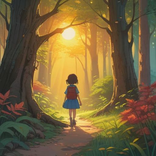 A serene and heartwarming image depicting a parent and child sharing a moment of connection in a beautiful natural setting, sunlight filtering through the trees, a gentle breeze, a harmonious bond represented by glowing auras around them, symbols of love and spirituality subtly woven into the scene, peaceful expressions on their faces, soft focus, vibrant colors.