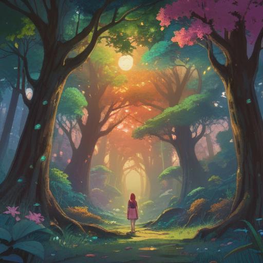 A spiritual scene representing signs to be cautious when feeling blamed, ethereal light filtering through trees, a figure in contemplation, mystical symbols in the air, a sense of introspection and awareness, tranquil environment, vivid colors, nature's resilience, 4k