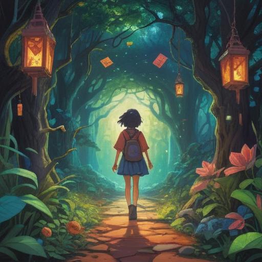 A surreal illustration depicting a person joyfully encountering a twin-like figure, vibrant colors, mystical atmosphere, symbolic representation of lucky numbers, abstract patterns surrounding them, elements of luck and chance, dreamlike scenery, 4k