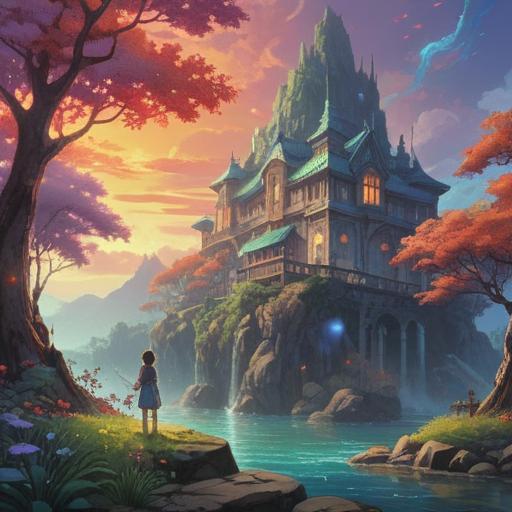 A serene mystical landscape, vibrant colors, ethereal light, symbolic imagery of guidance and intuition, contrasting environments representing discomfort and harmony, subtle spiritual elements like guiding lights and pathways, tranquil atmosphere, inviting exploration, dream-like quality, 4k