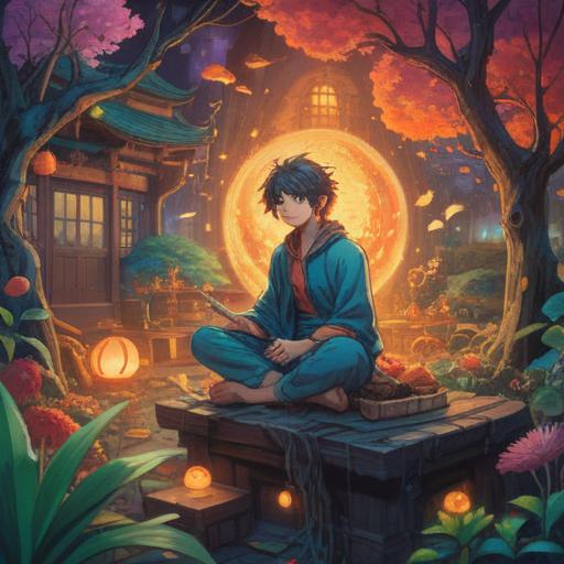 A serene illustration depicting the concept of busy life as a spiritual sign of growth, vibrant energy flowing around a meditative figure, intricate patterns symbolizing balance and harmony, blooming flowers representing potential, soft rays of light illuminating the scene, contrasting chaos with tranquility, 4k