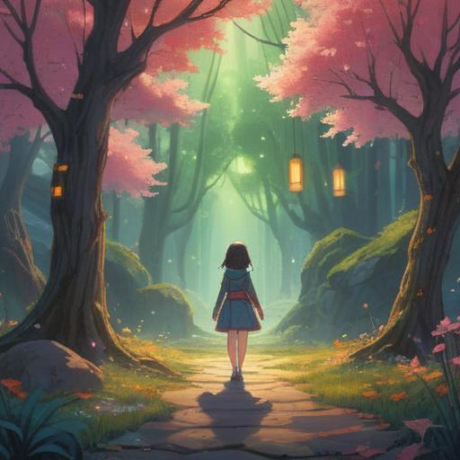 A serene and transformative scene depicting personal growth, a person standing at a crossroads illuminated by soft, ethereal light, surrounded by blossoming flowers symbolizing change, a peaceful landscape in the background representing the journey of self-discovery, warm colors enhancing the feeling of positivity and spirituality, hopeful expression on the person's face, 4k