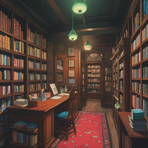 A vibrant book store scene, shelves filled with various self-published books, aspiring authors discussing their works, a cozy reading nook, warm lighting, posters emphasizing self-publishing success, a sense of community and creativity, inviting atmosphere, 4k