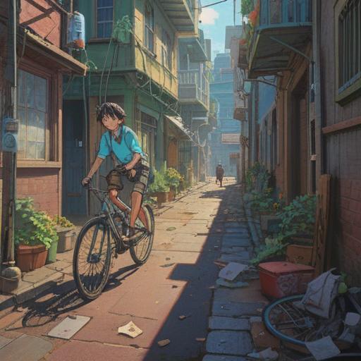 A hopeful scene depicting a person recovering from a bicycle accident, vibrant colors, uplifting atmosphere, diverse community supporting the individual, elements of encouragement like a 