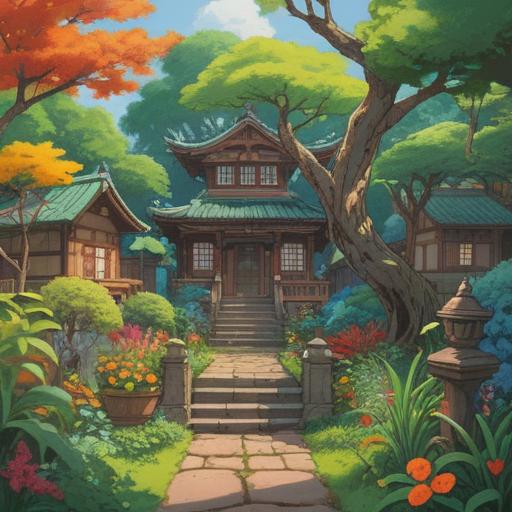 A serene landscape depicting practical steps to deepen harmony with nature, people engaging in planting trees, building a sustainable garden, practicing mindfulness in a lush environment, diverse flora and fauna surrounding them, soft sunlight filtering through the leaves, peaceful atmosphere, community collaboration, vibrant colors, 4k