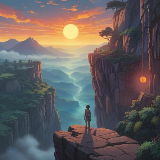 A serene illustration depicting a person standing at the edge of a cliff, surrounded by mist and soft glowing orbs, symbolizing lost confidence, ethereal lights illuminating their face, a gentle breeze rustling their hair, a distant sunrise representing hope and renewal, tranquil atmosphere, deep emotional resonance, 4k