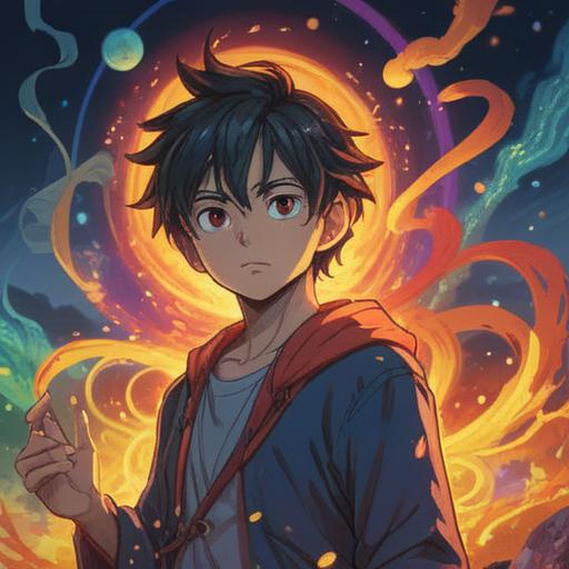 A mystical representation of a human figure, experiencing a ringing sensation in one ear, vibrant aura surrounding them, symbols of spirituality and enlightenment, ethereal background with soft light, contrasting shadows, expressive facial features showing introspection, connection to the universe, serene and calming atmosphere, 4k