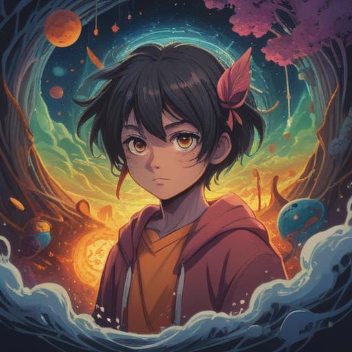 A surreal scene depicting an individual experiencing a ringing in one ear, vibrant aura surrounding them, symbolic elements representing spiritual enlightenment, calming nature in the background, soft light illuminating the figure, peaceful expression, mystical energy waves, ethereal ambiance, 4k