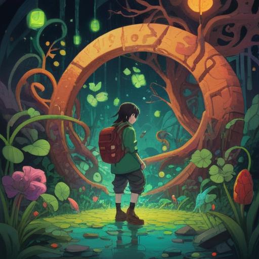 A surreal illustration depicting a person experiencing tinnitus, surrounded by mystical lucky items such as a four-leaf clover, a horseshoe, and a lucky cat, vibrant colors, dreamlike atmosphere, ethereal light, whimsical elements, detailed facial expression showing surprise, 4k