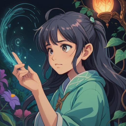 A serene and mystical illustration, vibrant colors, ethereal background representing spiritual energy, a person holding their right ear, a soft glow emanating from that ear, symbolic representations of communication and insight surrounding the figure, tranquil atmosphere, deep connection to intuition, whimsical elements, 4k