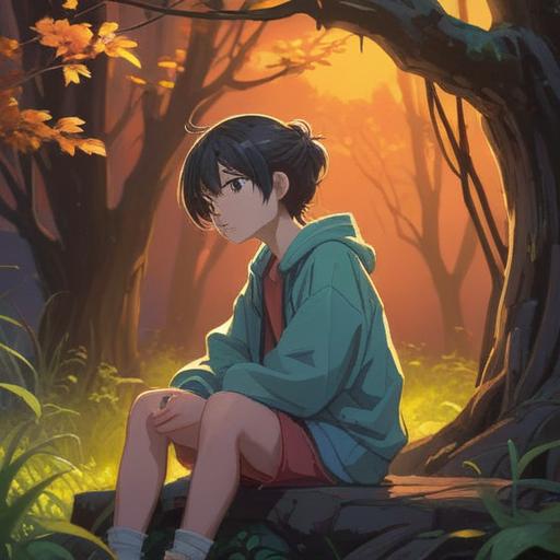 A serene and introspective scene, a person sitting in a peaceful environment, gently touching their right ear, soft glow around them, symbols of messages floating in the air, abstract representation of sound waves, ethereal light effects, contemplative mood, subtle colors, 4k