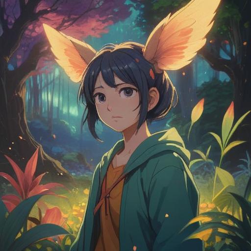 A serene and mystic scene depicting a single ear, glowing softly on the right side, surrounded by ethereal light, symbolizing spiritual awakening, delicate sound waves flowing outward, nature elements like gentle wind and soft leaves, calming colors, a sense of introspection and peace, 4k