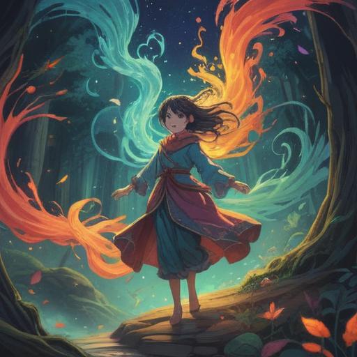 A mystical illustration representing the spiritual meaning of tinnitus and vertigo, ethereal atmosphere, swirling colors symbolizing energy flow, a figure meditating in a serene landscape, vibrant aura surrounding the figure, surreal elements reflecting inner balance, dream-like scenery, healing vibes, 4k