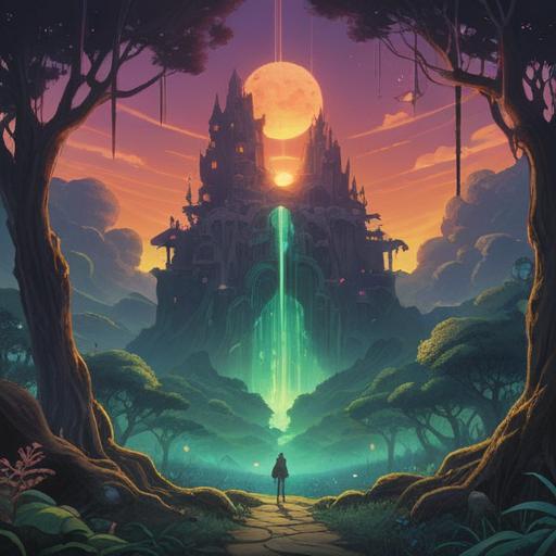 A mystical scene depicting spiritual signs to heed when experiencing a throbbing tinnitus, ethereal light illuminating surrounding nature, symbolic representations of awareness and intuition, serene ambiance, delicate floating orbs, deep connection with the universe, calming colors, intricate details, 4k