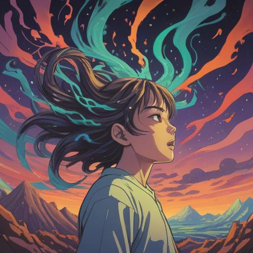 A serene illustration depicting a person experiencing tinnitus, ethereal aura surrounding their head, symbolic representations of sound waves and vibrations, subtle hints of spiritual energy, calming nature background, a sense of introspection and awareness, soft lighting, harmonious color palette, 4k