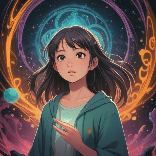 A captivating illustration depicting a serene person experiencing a ringing in their ears, ethereal aura surrounding them, subtle symbols of spirituality floating in the air, a tranquil natural setting, gentle light filtering through trees, reflective expression, harmony with nature, vivid colors, 4k