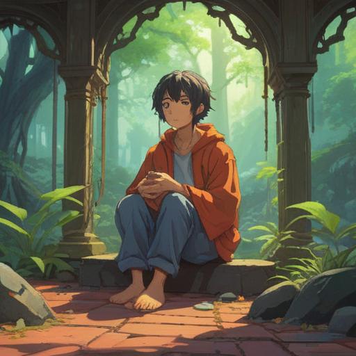 A serene and introspective scene, depicting a person sitting cross-legged in a tranquil environment, surrounded by gentle light and soft colors, subtle spiritual symbols in the air, ethereal aura, representing clarity and enlightenment, peaceful expression on the person's face, nature elements like flowing water and blooming flowers, 4k