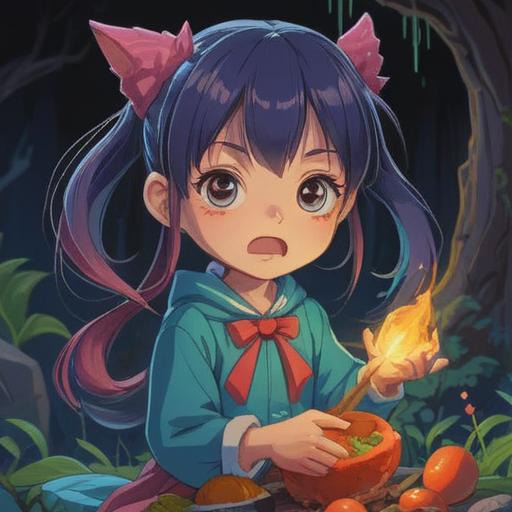 A whimsical illustration of a character discovering a lucky item after spotting a pimple behind their ear, vibrant colors, playful expressions, cartoonish style, magical elements, surreal atmosphere, characters interacting with the lucky item, detailed background, cheerful vibe