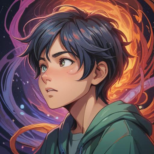 A mystical illustration depicting a person holding their ear with a concerned expression, ethereal swirling energies around them, symbolic representations of spiritual awareness, soft glows and vibrant hues, a serene background with flowing water and gentle trees, elements of cosmic awareness and introspection, 4k