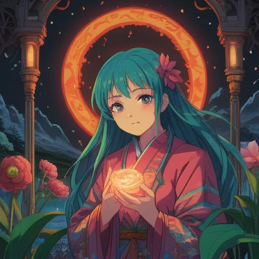 A serene, spiritual scene depicting a person gently touching their earlobe, warm light surrounding them, symbolic representations of positive energy, ethereal atmosphere, calming elements like soft clouds and gentle nature, vibrant yet soothing colors, focused facial expression conveying insight and tranquility, 4k