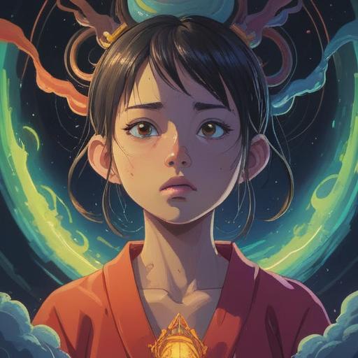 A surreal illustration highlighting the spiritual significance of earlobe lumps, ethereal atmosphere, symbolic imagery, person meditating with glowing earlobes, surrounded by soft light, nature elements like trees and flowers, mystical patterns in the background, calming colors, 4k